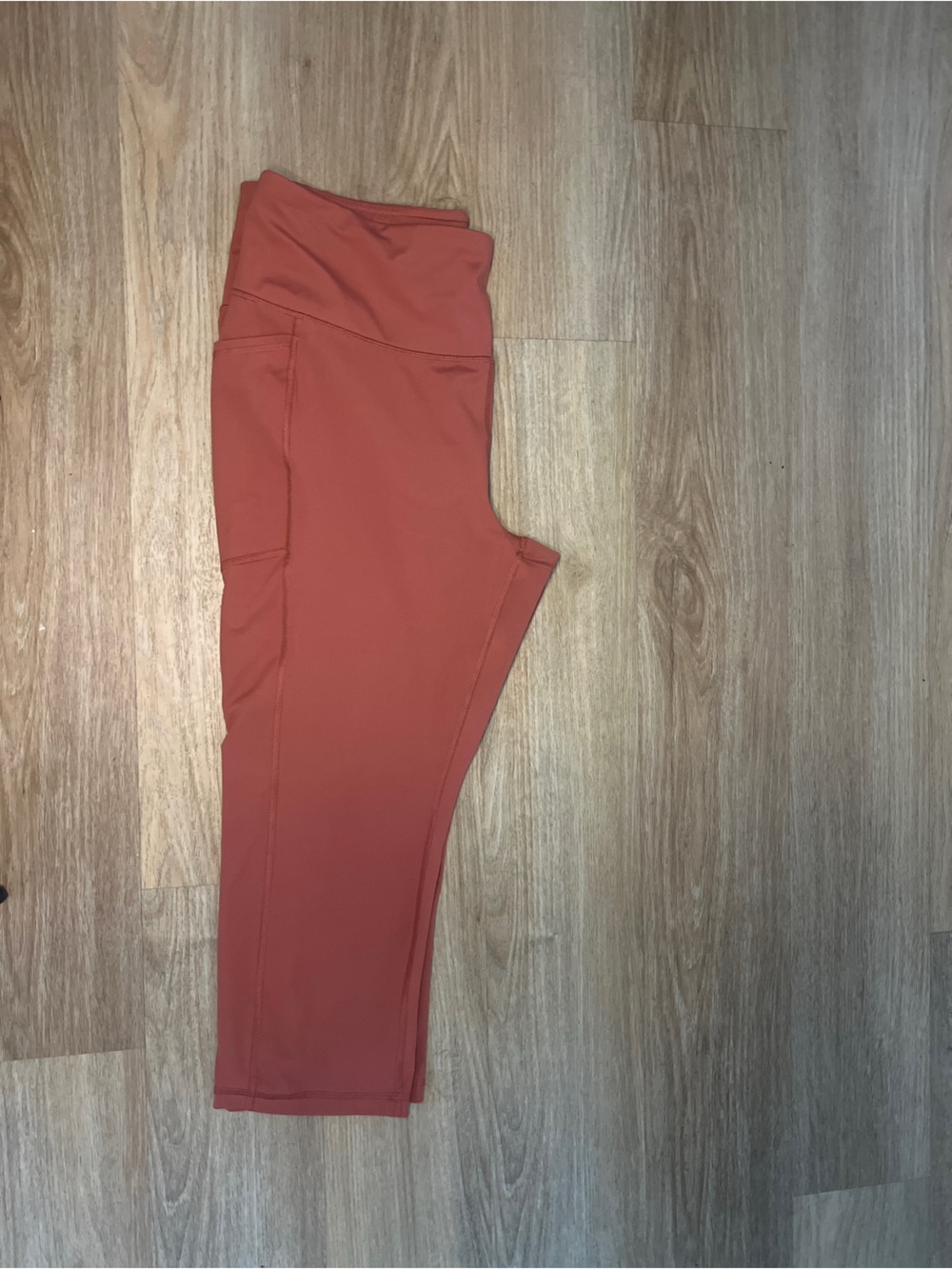 RBX Active High-Waisted Capri Leggings with Pockets Rust Terracotta Size XXL